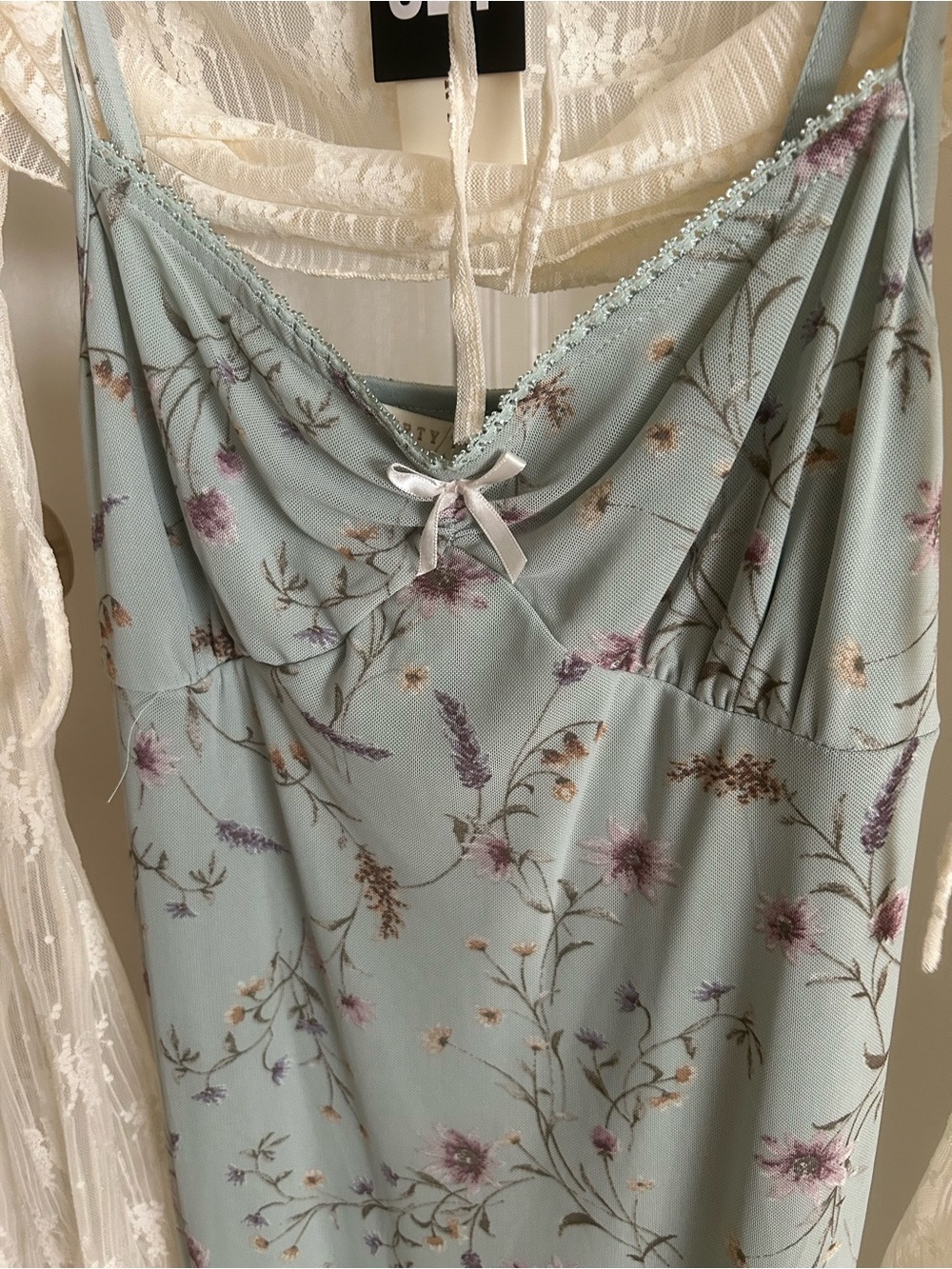 NWT Thirty Thirty 2 Piece Floral Midi Dress & Lace Tie Front Cardigan Large - Picture 9 of 9